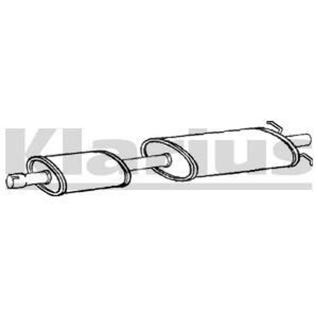 VEGAZ FS-643 Mittelschalldämpfer Schalldämpfer für FORD Transit Mk6 Kasten (V347, V348, FA) Transit Mk6 Bus (V347, V348, FD, FB, FS, FZ, FC)