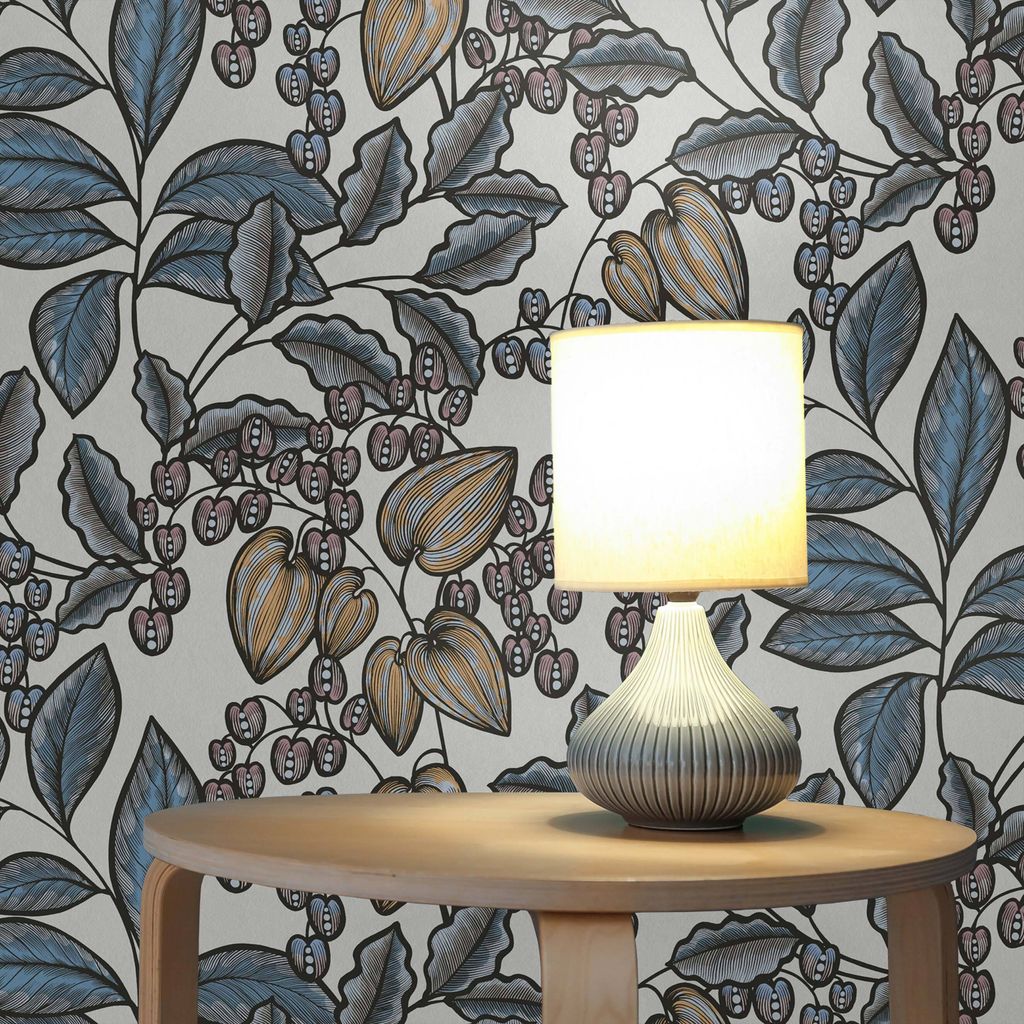 TADESSI | Tapete Blumen Mario | M1-No.1451 | Vliestapete | Blau | Weiß | Floral | Natur | Wohnzimmer | Schlafzimmer | Küche