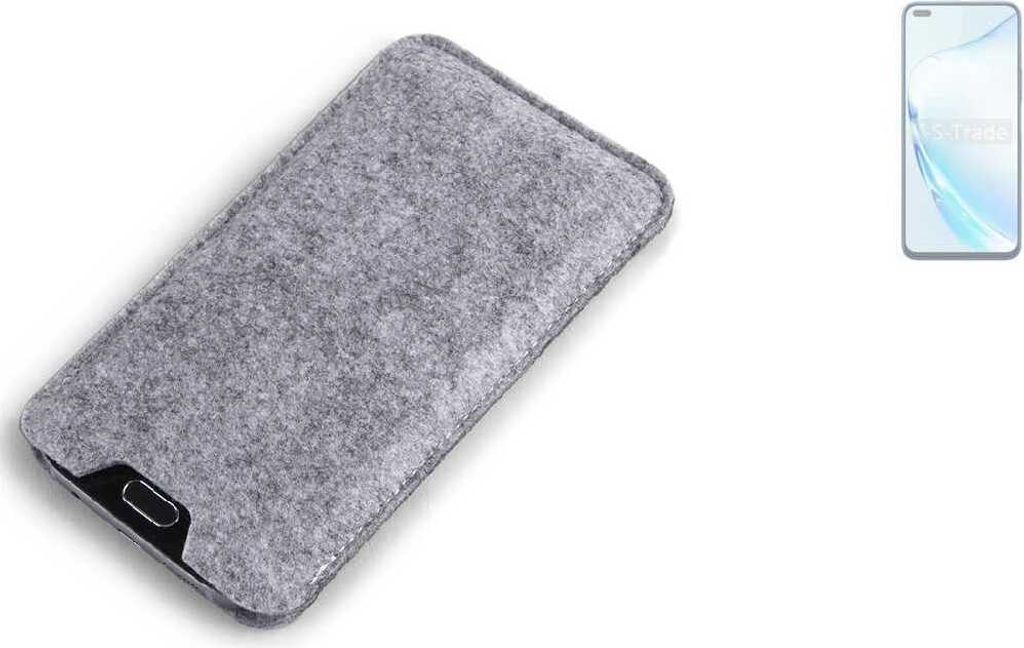 K-S-Trade Filz Handyhülle kompatibel mit Wiko Hi Enjoy 60 Pro 5G Schutzhülle Filztasche Filz Tasche Case Sleeve Handy Hülle Filzhülle grau