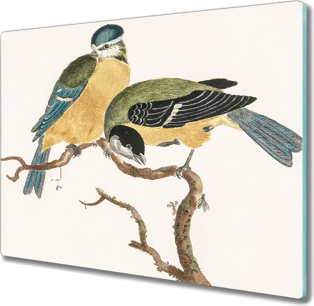 Coloray Hackbrett Kochplattenabdeckung Herdabdeckplatte 60x52 cm Schneidebrett Küchenbrett - Tiere Vögel