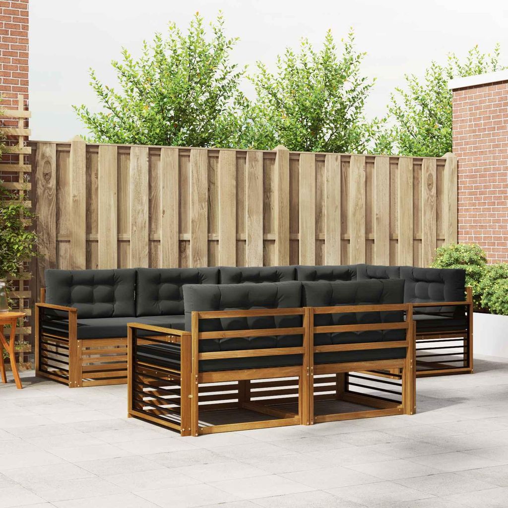 "Summerschlussverkauf"Outdoor-Sofagarnitur - CLORIS - Balkonmöbe/Sitzgruppe - mit Kissen 7 pcs - Moderne Design - Natur und Anthrazit - Gartensofa...