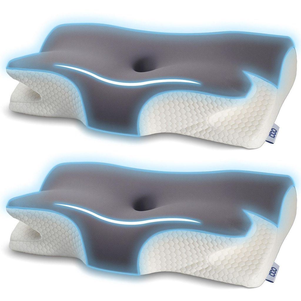 Nackenstützkissen Memory Foam Kissen, Ergonomisches Kopfkissen Orthopädische Kissen