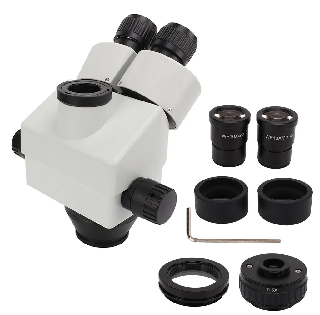 Microscope zoom 3.5X-45X trinoculaire haute résolution avec objectifs 1X