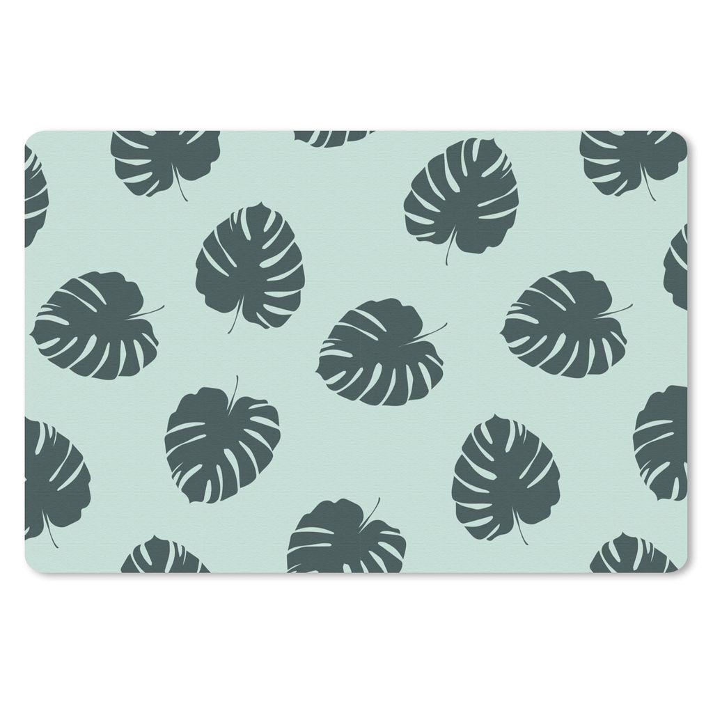 MuchoWow Schreibtischunterlage Sommer - Laub - Blau 60x40 cm - XXL Mauspad - Großes Mauspad