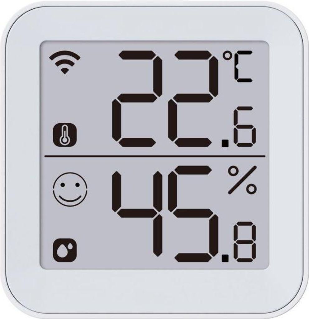 KONYKS Termo 2 WLAN Thermometer Hygrometer, Großes Display, Temperatur Feuchtigkeitssensor, Smartphone Benachrichtigungen, Weiß