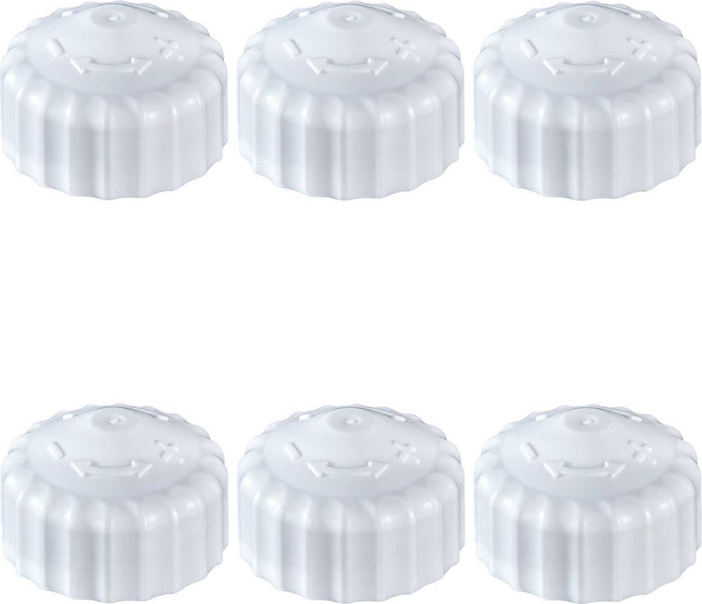 6x weiße Bauschutzkappe, Handregulierkappe, einfache Produktbild 