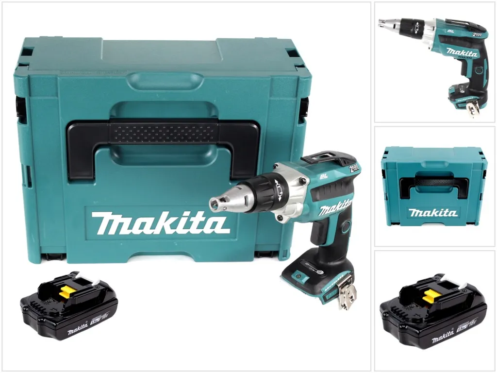 Makita DFS250Y1J Visseuse Placo 18V Brushless avec Boîtier Makpac et Accu
