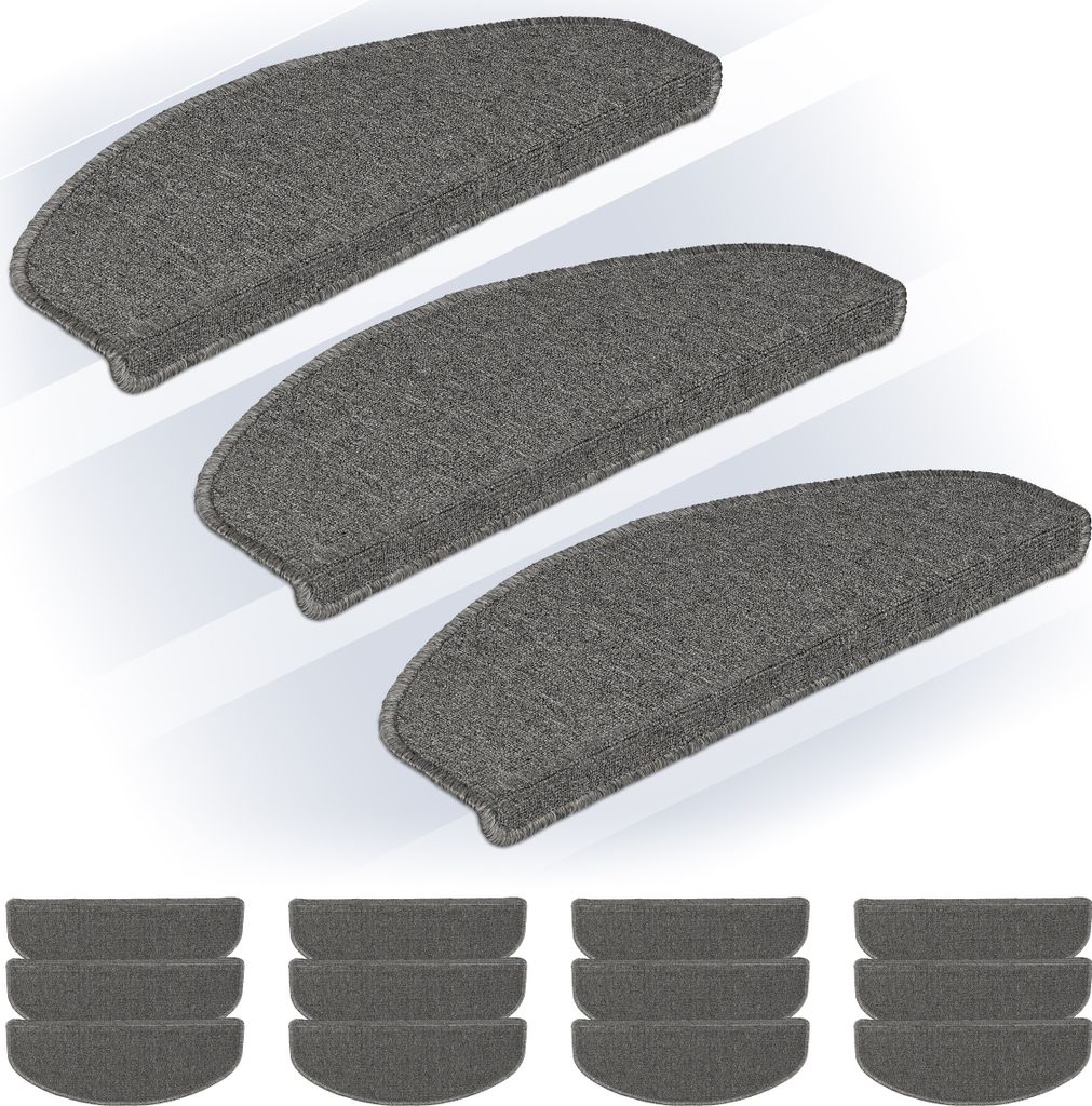 Lot de 15 tapis d'escalier Relaxdays, tapis d'escalier aux Image du produit 