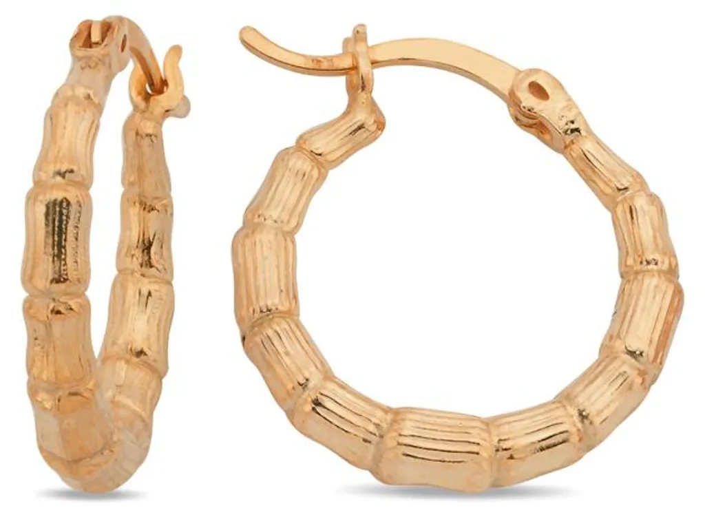Boucles d'oreilles créoles texturées en argent doré pour femme chic