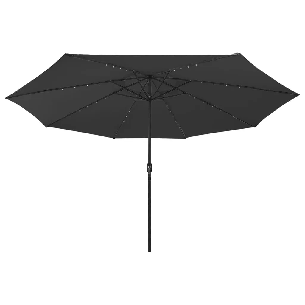 Grand Parasol Noir 4m LED vidaXL - Protection Solaire pour Terrasse