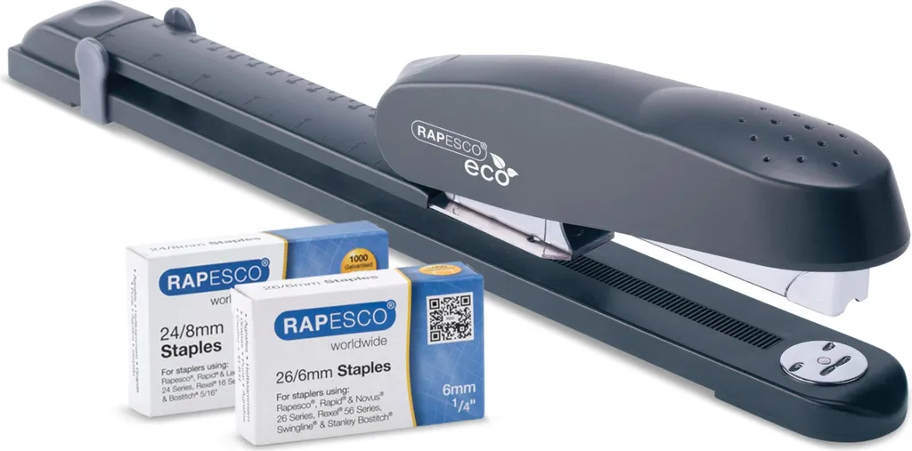 Agrafeuse à Bras Long 50 Feuilles Rapesco 1480 ECO en Métal Recyclé