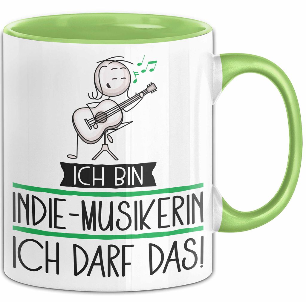 Geschenk für Indie-Musikerin Tasse Lustige Geschenkidee Geburtstag Ich Bin Indie-Musikerin Ich Darf Das (Grün)