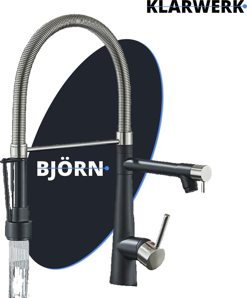 Björn | Gastronomie Černostříbrná kuchyňská baterie | Dvě Obrázek produktu 