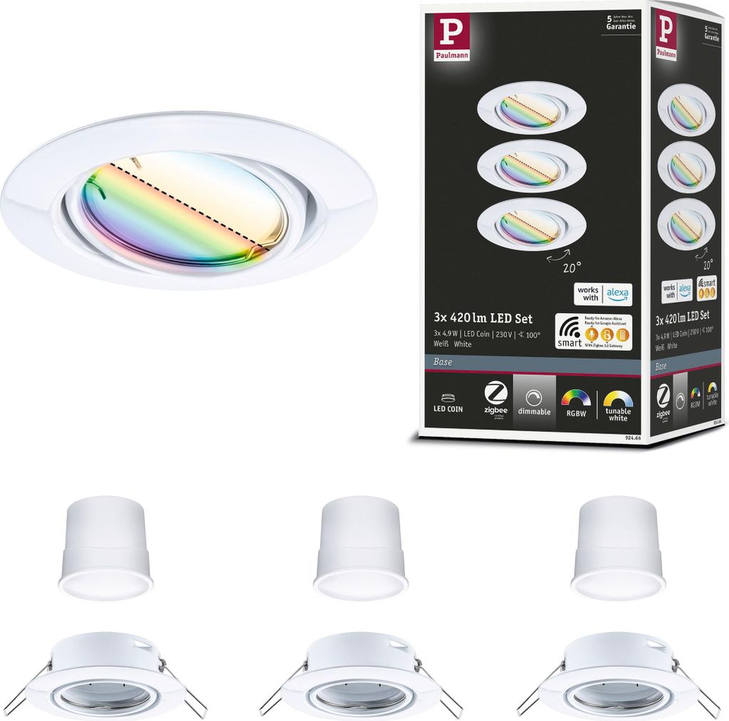 Paulmann LED Einbauleuchte Base Basisset schwenkbar