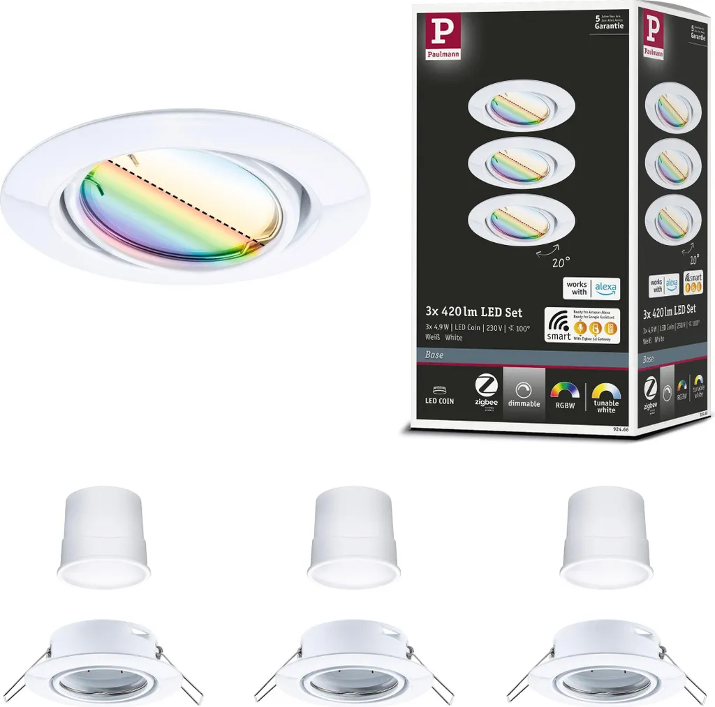 Paulmann Luce da Incasso LED Set Base Orientabile: Faretti Qualità Tedesca