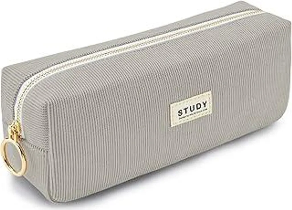 Set 2 Astucci In Velluto A Coste 19x7x6 Cm – Portapenne Con Cerniera – Verde Scuro E Zenzero – Grande Capacità - 2