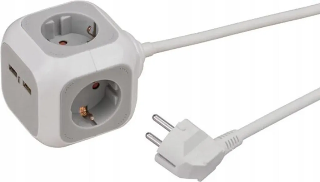 Cubo Multipresa Design ORNO OR-AE-13144 con USB 2.1A e Cavo 1.4m - 10