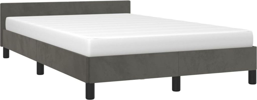 (Robust Möbel) Bettgestell ohne Matratze Dunkelgrau 120x200cm Samt - CL520747 - Klassische BettenJugendbett Tagesbett