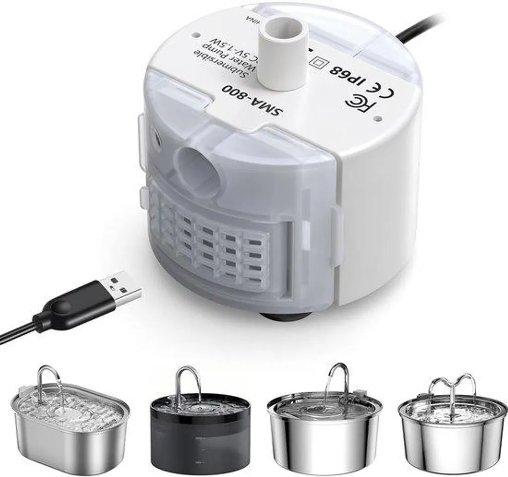 Distributeur d'eau automatique en inox 3,2 L pour chat et petit chien