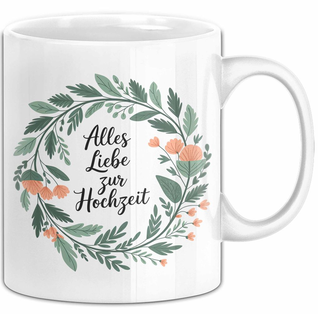 Neue Hochzeit Ehe Tasse Geschenk Lustige Geschenkidee Spruch Alles Liebe Zur Hochzeit (Weiß)