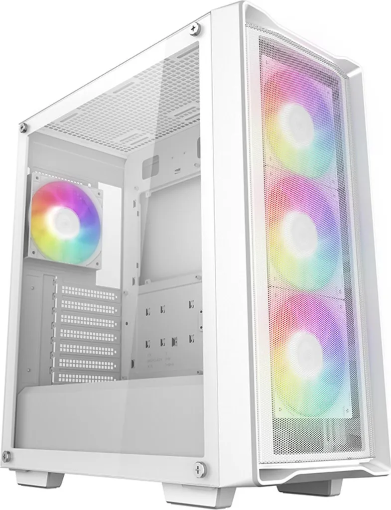 DeepCool CC560 MESH V2 WH Tour PC avec Façade Mesh et Vitre en Verre