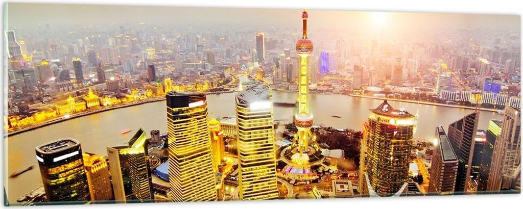 Bilder auf glas - Architektur asien gebäude - 90x30cm - Glasbilder - Wandbilder - Kunstdruck - zum Aufhängen bereit - Wanddekoration aus Glas - G...