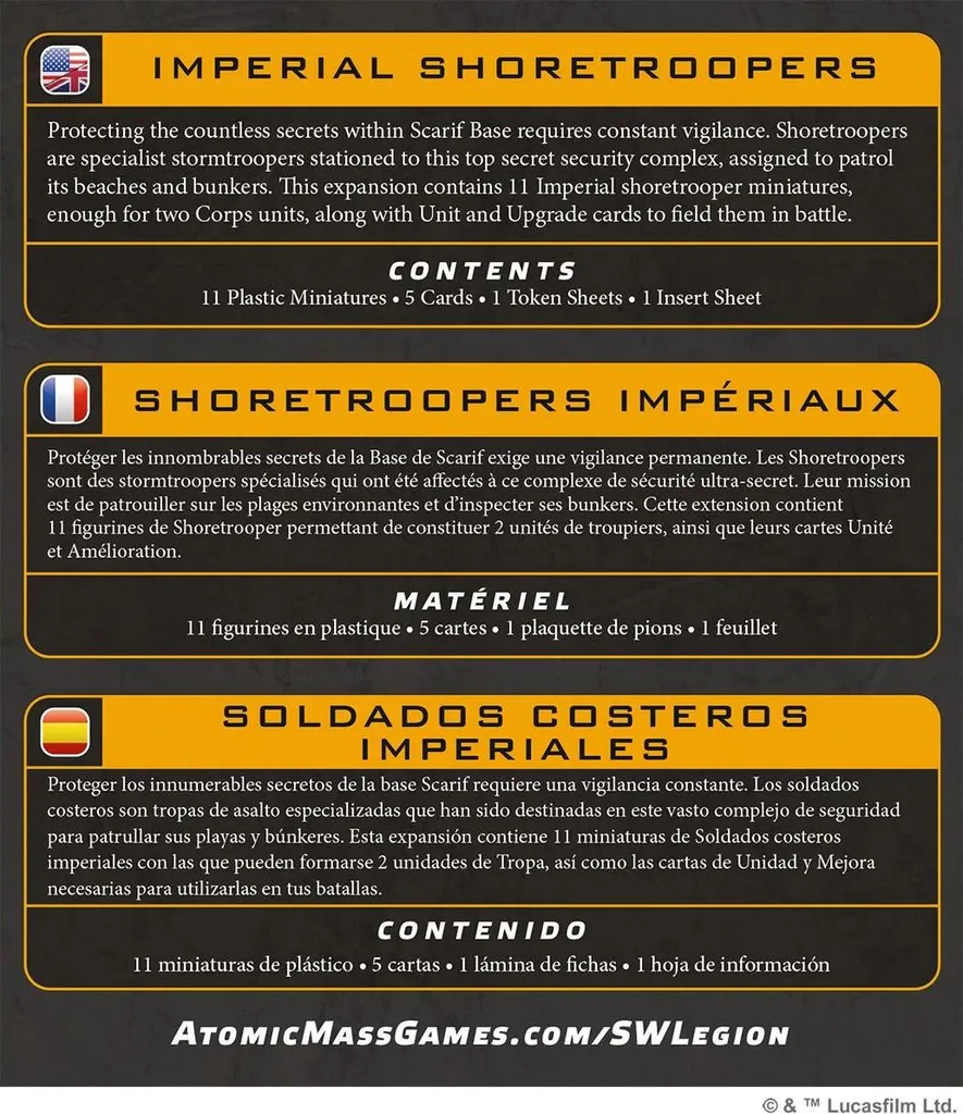 Imperial Shoretroopers Star Wars Legion Unité Élite Multilingue FR - 5