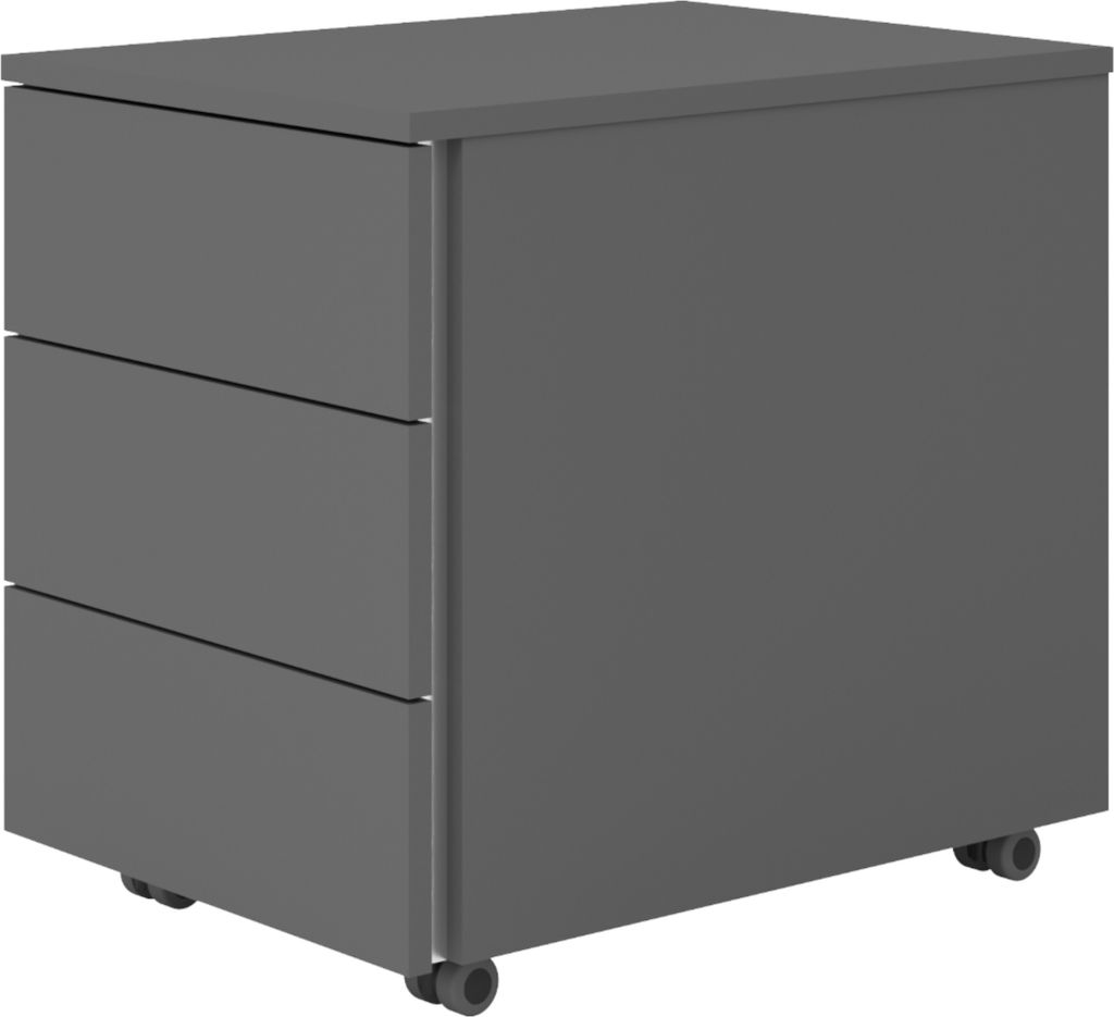 bümö lite Rollcontainer - mit 3 Schubladen - Nachbildung: Graphit