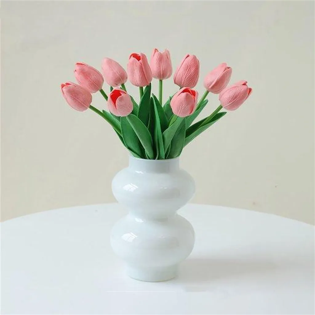 Vase de table pour fleurs et hydroponie décoration de bureau blanc