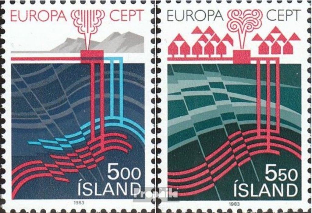 Briefmarken Island 1983 Mi 598-599 (kompl.Ausg.) postfrisch Werke des Geistes