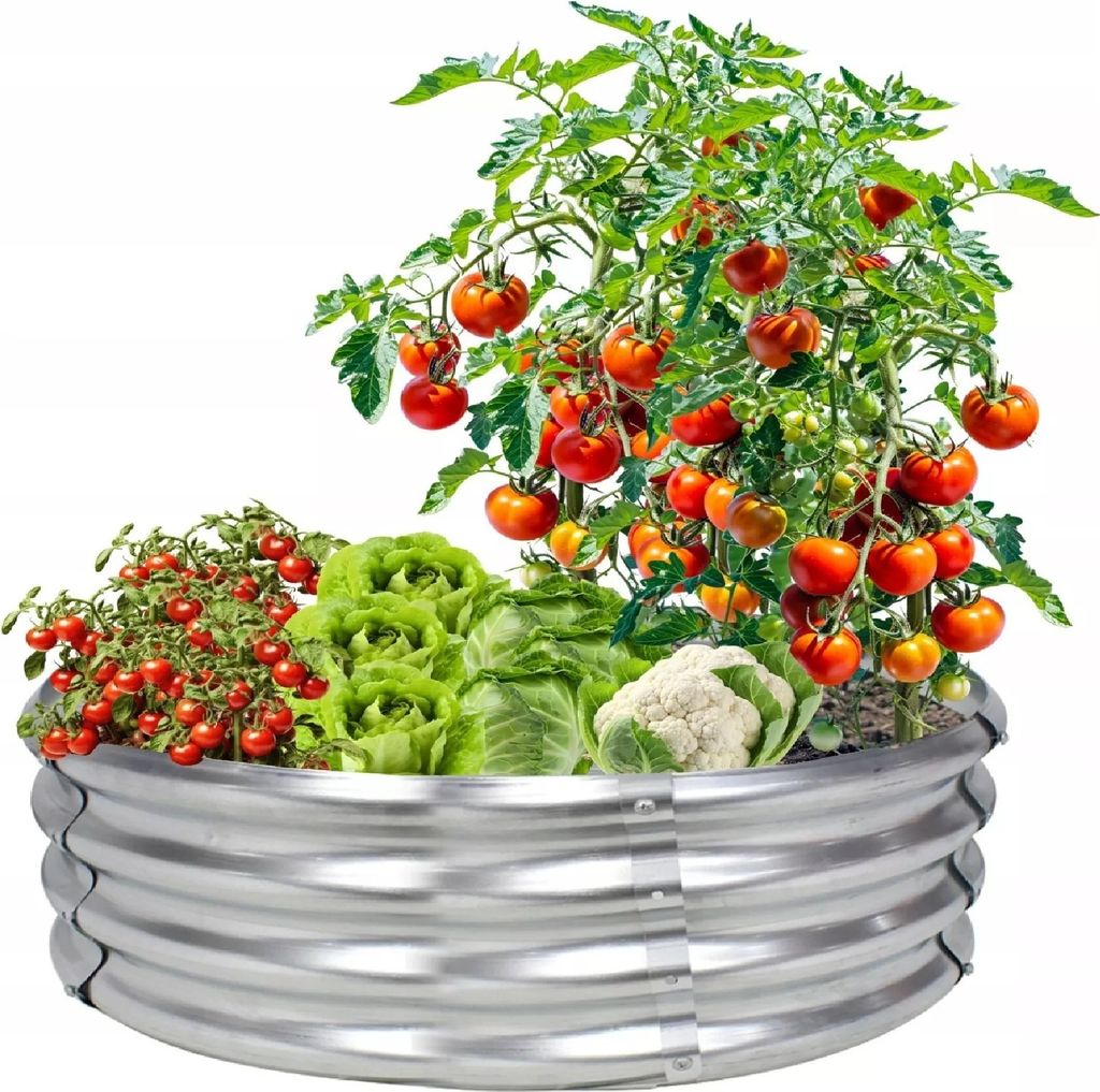 HOCHBEET 120x120x30cm Rund Verzinkt Pflanzenbeet Gartenbeet Pflanzkübel Blumenkasten Gemüsebeet Frühbeet Kräuterbeet Beeteinfassung Umrandung 8373