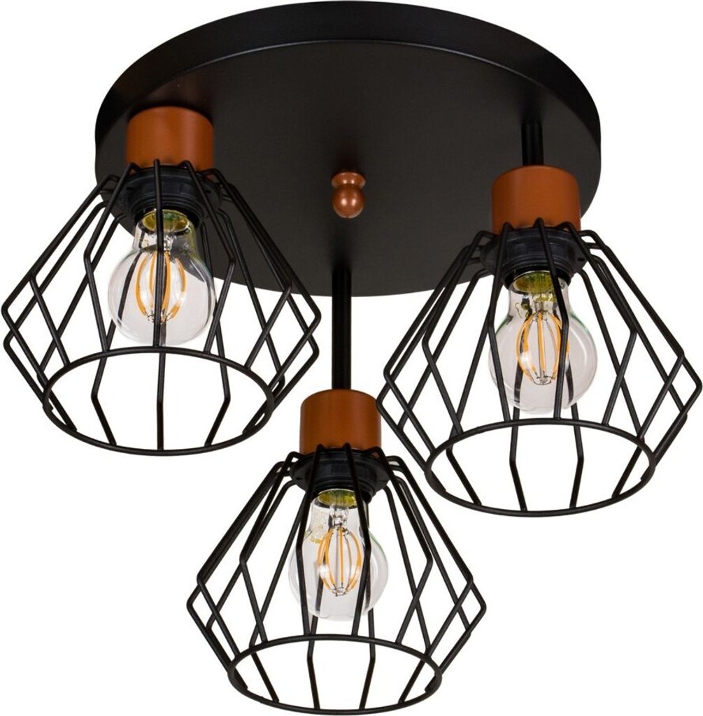 Schwarze Deckenlampe BR-OST3030MO Deckenleuchte 3-flammig