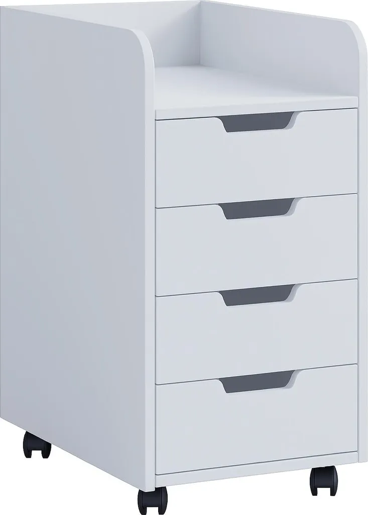 Rangement bureau mobile 4 tiroirs blanc : fini le désordre sur votre table
