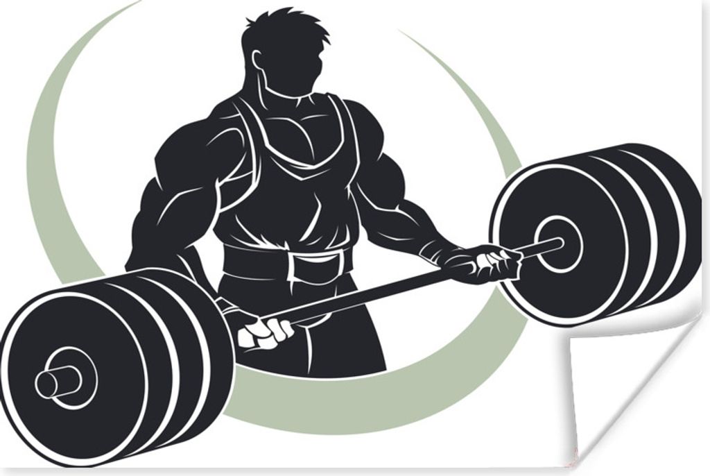 MuchoWow Poster Eine Illustration eines Mannes mit Gewichten. 80x60 cm - Kunst für zu Hause