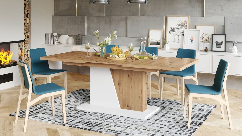 Design Esstisch Tisch Noble Noir ausziehbar 160 bis 218 cm