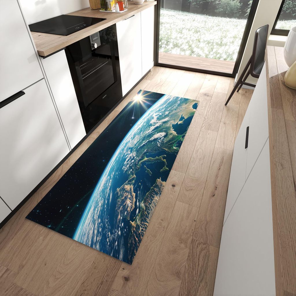 Küchenteppich 80x200cm rutschfest & abwischbar PVC Läufer - Blick Auf Die Erde