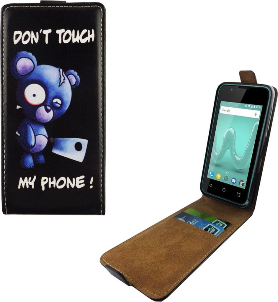 Handyhülle Tasche Flip für Wiko Sunny 2 Bär mit Beil