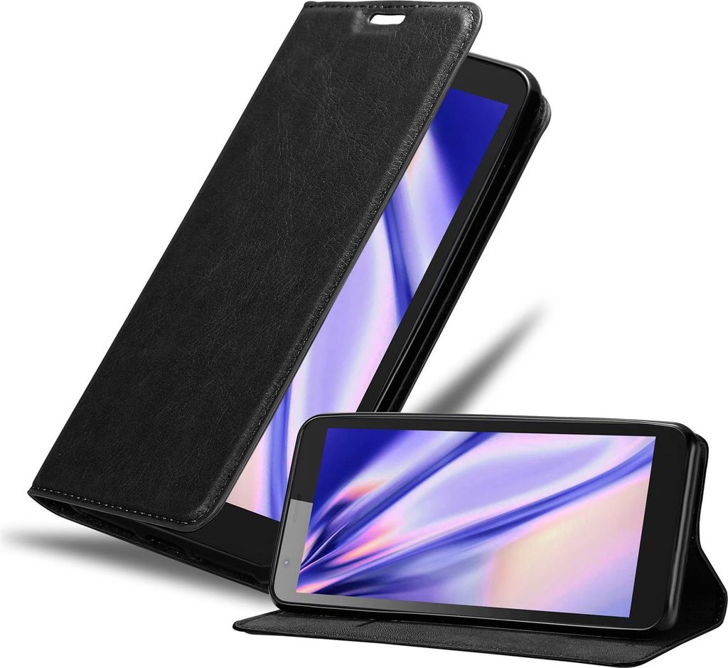 Cadorabo Hülle für ZTE Blade L8 Schutz Hülle in Schwarz Handyhülle Etui Case Cover Magnetverschluss