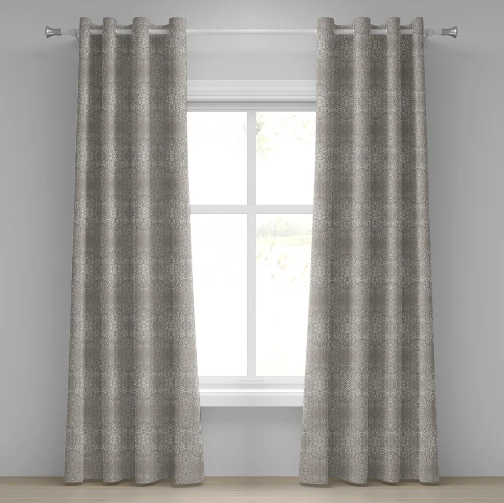 Tenda in poliestere jacquard color tortora 140 x 290 cm Home Collectio