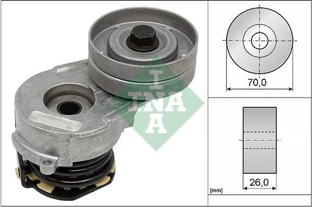 Tendeur de courroie pour réparation moteur Opel Astra, Meriva, Zafira