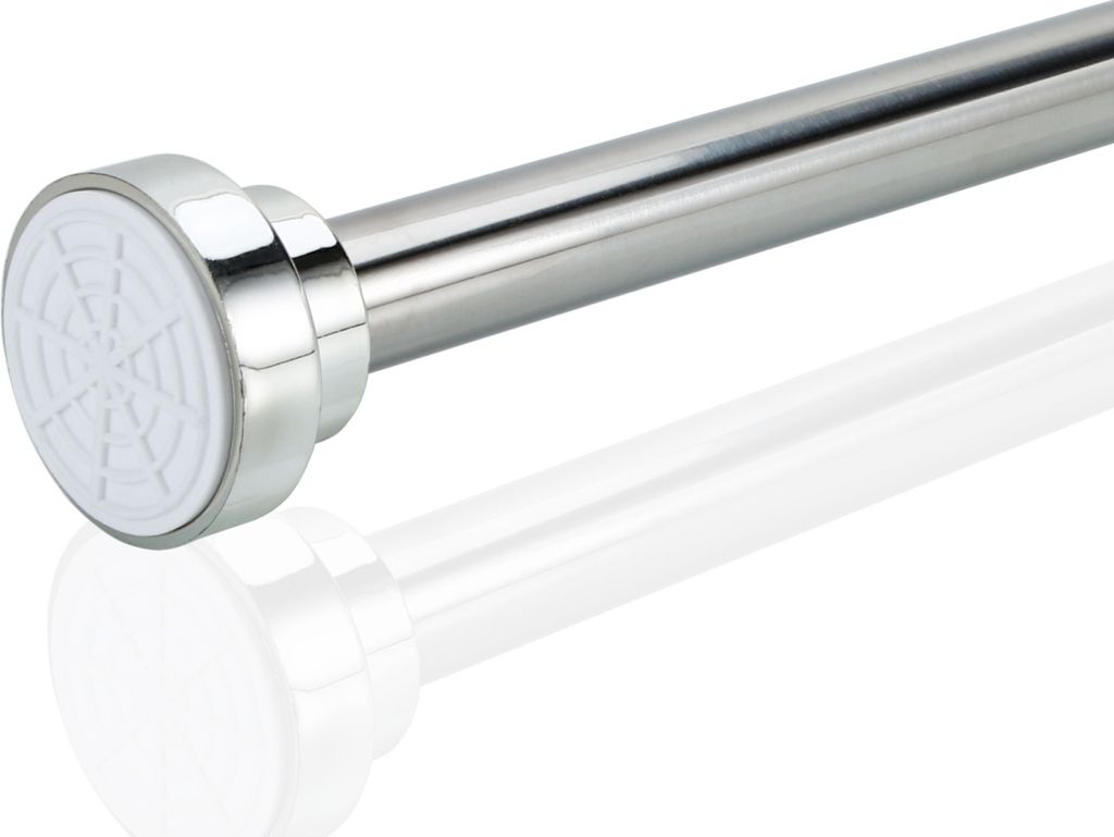 Intirilife Teleskopstange in SILBER 100 - 190 cm- Ausziehbare Stange, Edelstahl, verstellbar, rutschfest, vielseitig einsetzbar ohne Bohren und Sch...