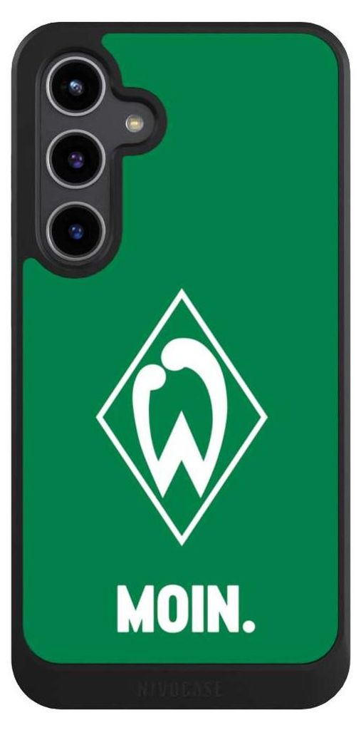 NIVOCASE Hülle für Samsung Galaxy S24+ Handyhülle NIVOcore Case Schwarz Moin Offizielles Lizenzprodukt SV Werder Bremen