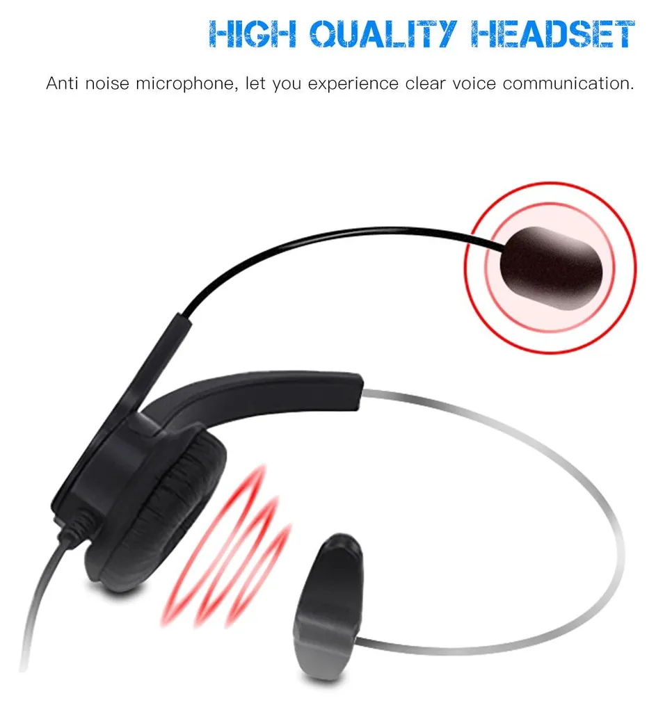 Poste téléphonique fixe avec micro-casque professionnel pour bureau