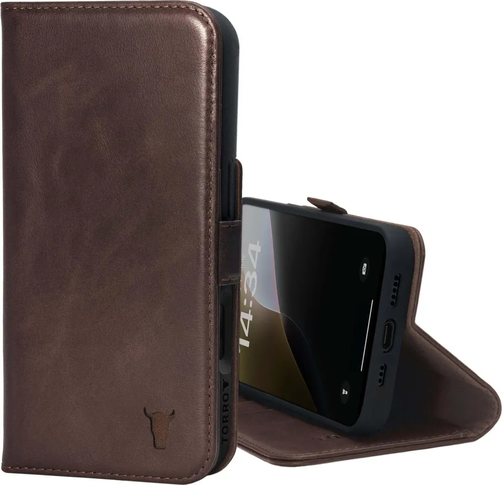 Cover MagSafe iPhone 16 Pelle TORRO - Stand e Portafoglio Premium
