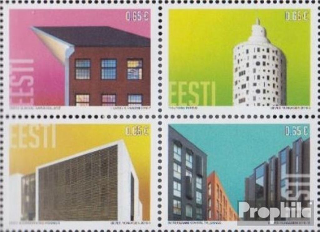 Briefmarken Estland 2016 Mi 852-855 Viererblock (kompl.Ausg.) postfrisch Architektur