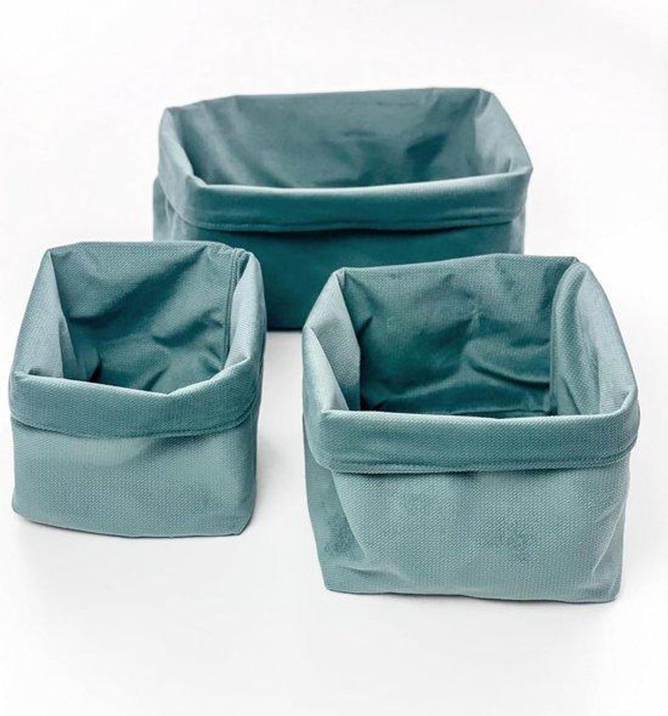 Luierbox für Babys, 3-teiliger Set, Organizer für Badkammer, Beistelltisch aus Kunststoff (Schiefergrau)
