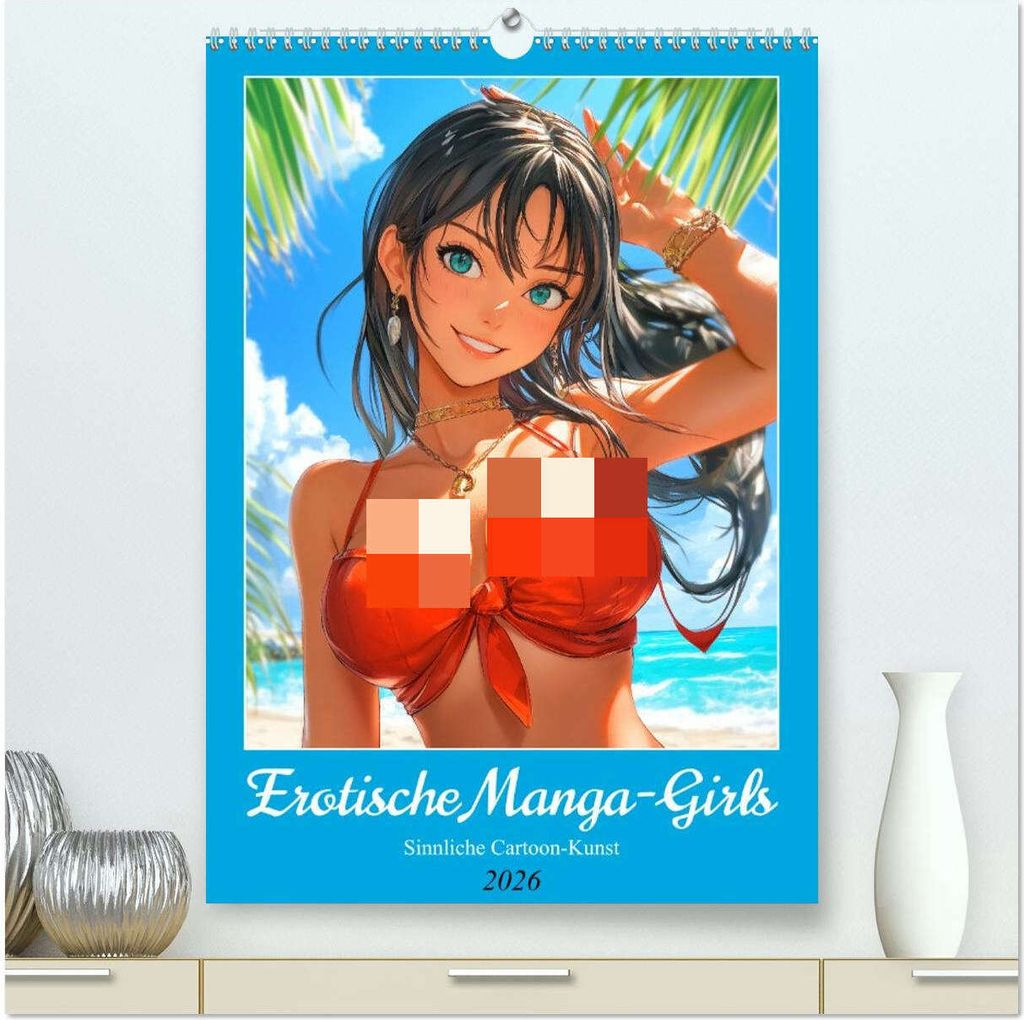 Erotische Manga-Girls. Sinnliche Cartoon-Kunst (hochwertiger Premium Wandkalender 2026 DIN A2 hoch), Kunstdruck in Hochglanz