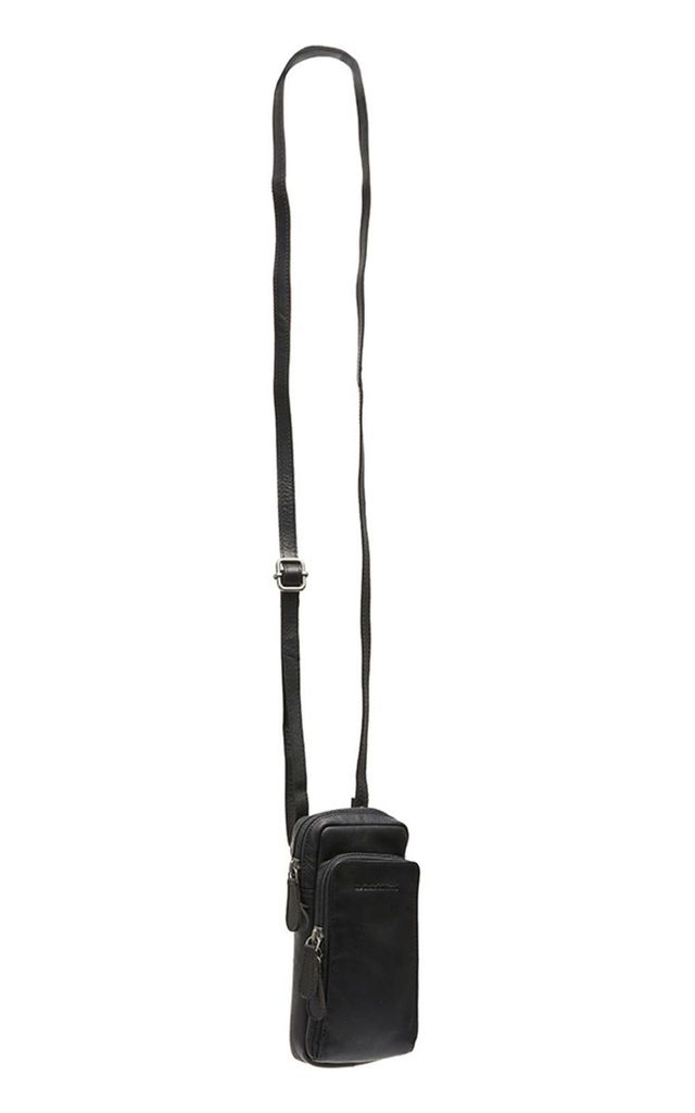 The Chesterfield Brand Leder Handytasche Umhängetasche Valdes Phonebag Black schwarz