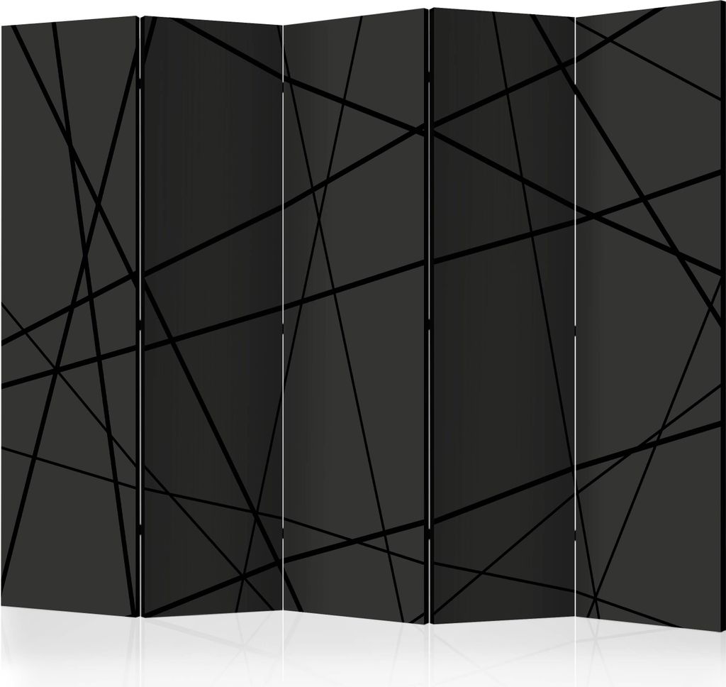 5-teiliger Einseitiger Vlies Paravent - Dark Intersection II 225x172 cm Muster a-A-0521-z-c