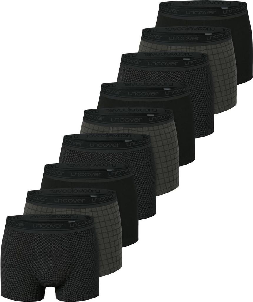 uncover by Schiesser 9er Pack Baumwolle Retro Short / Pant Moderne Retro Shorts, Perfekt für jeden Tag, Mit coolem Muster